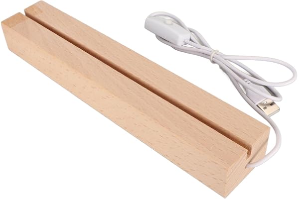 Marhynchus Rektangulära LED LED Ljusstativ Massivt Trä USB Konstljus Display Base Med Varm Belysning för Akrylglas Smycken Vi