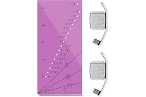 AYWFEY Rose Red Clear Seam Allowance Ruler and 2 Pack Magnetic Seam Guide for Sewing Machine, Straight Line Hems Sewing Ruler Seam Guide Ruler for Sewing Gauge on Quilts, Apparel and Caps