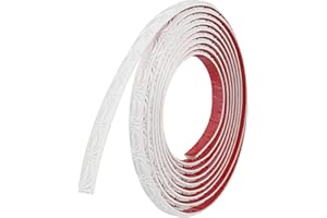 EUNEWR Listelli decorativi autoadesivi da 5 m, modanature decorative in stucco di alta qualità, leggeri e robusti, dal design moderno (5 m x 2,1 cm, bianco)