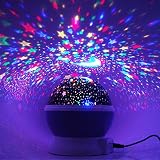 Multicolor Mond Sterne Licht Projektor für Kinder Beleuchtung, Kinderzimmer Nachttisch Nacht Lampe und Schlaf Beruhiger Lampe Abnehmbare Weiße Kuppel - 8