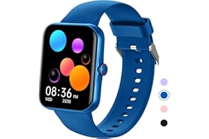 PTHTECHUS Smartwatch per Bambini, Orologio Fitness 1.83" per Bambini Smart Watch con Contapassi, Cronometro, Bluetooth, 25 Sportivo, Notifiche Messaggi, Fitness Tracker per per Ragazzi Ragazze Adolescenti 8-16