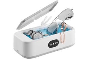 Limpiador Ultrasonidos Olubfdh,640 ml Ultrasonidos Limpieza,49000 HZ Limpiador Ultrasónico Joyas con 3 Modos de Tiempo para Relojes,Joyas,Joyas,Anillos,Relojes,Gafas,Dentaduras Postizas