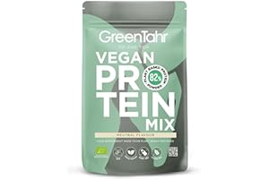 GREENTAHR TO THE TOP Green Tahr Proteína de Guisante, Cáñamo y Arroz Sin Sabor 80% 750g, Proteína Vegana en Polvo Sin Lactosa, Sin Azúcar y Sin Gluten, Proteínas para Masa Muscular, Vegan Protein Origen No Animal