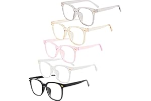 DEOMOR 5 Stücke / 5 Farben Deko Brille ohne Sehstärke transparent Linse Retro Brillen ohne Stärke