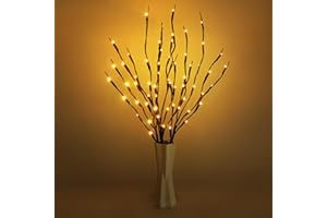 URAQT Led Branch Lights, 3 Pack 73cm Flexible Branch Decoration Light for Indoor Home Shop Windows Vase Table Living Room, Warm Color