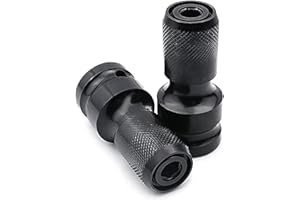 YDHfdc 2 szt. 1/2 kwadratowy napęd na 1/4 sześciokątny adapter gniazda chwytu szybkiego zwalniania do klucza udarowego z grzechotką i śrubokrętem nasadka do mocowania bitów - czarny