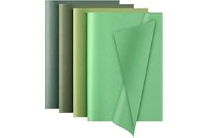 Tinoaly Lot de 60 feuilles de papier cadeau vert sauge dégradé, 50x35 cm, papier de soie pour emballage et décorations
