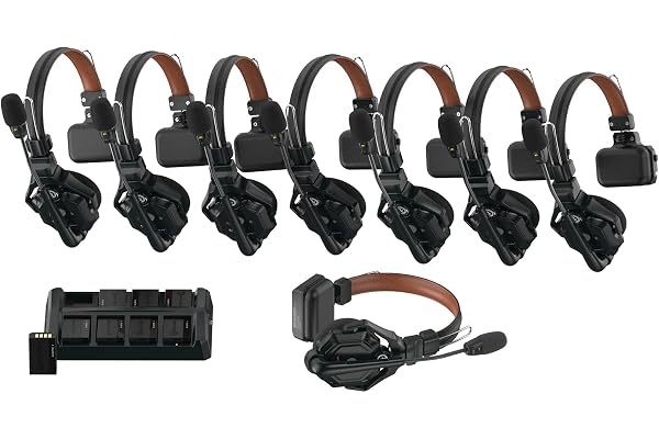 Hollyland Solidcom C1 Pro Casque Communication sans Fil Système Intercom ENC Annulation Ambiante Buit Full-Duplex 8 Utilisateurs 350m PTT Mute Production Vidéo Église Drone TV&Film 1 Maître+7 Esclave