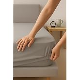 SUVAY 100% Cotton Elastic Combed Cotton Sheet, Single, Double, Battal Boy, 100x200, 120x200, 160x200, 180x200 White, Grey