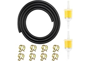Durite Essence 8mm Tuyau Essence Carburant pour Petits Moteurs Tondeuse Moto Voiture avec 8 Collier de Serrage 2 Filtre a Essence (2Mètre)