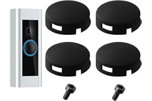 CKDSA Doorbell Button Replacement for Ring Peephole Camera and Video Doorbell Elite Buttons Replacement Accessories with 4Pack Buttons / 2Pack Screws Repair Split Cracked Broken Button (Black)