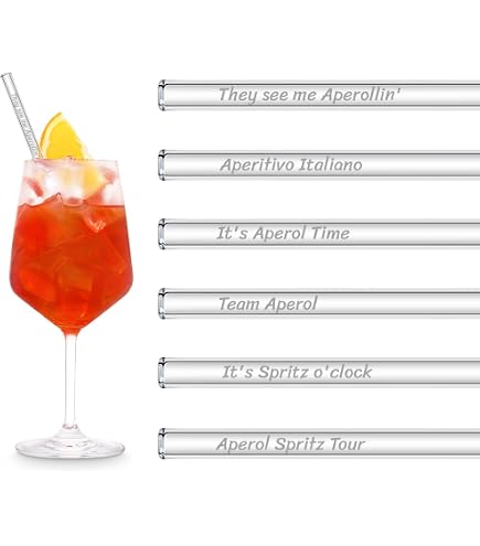 18-teiliges Aperol Spritz Geschenkset – 6x Untersetzer, 6x Glasstrohhalme & 6x Aufkleber, Mottoparty-Deko