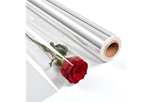 POPGUFTU Rouleau de Papier Cellophane Transparent 86cm X 45m | 3 Mil Dépaisseur Emballage Cadeau Rouleau de Cellophane Rouleau Violoncelle Rouleaux pour Cadeaux Paniers Fleurs Arts Artisanat