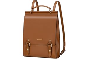 CNOLES Cnolés Business Rucksack Damen Leder Eleganter Daypack Wasserdicht Damen Rucksackhandtaschen Rücksacken für Damen Diebstahlsicherer Lederrucksack Damen Laptop Cityrucksack