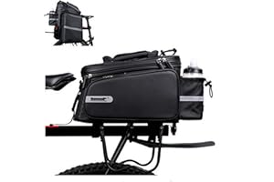 WILDKEN 3 en 1 Bolsa de Bicicleta, 11/17/30L Bolsa de Transporte de Equipaje para Bicicleta, 100% Impermeable Alforja, Bolsa Reflectante del Asiento Trasero de Bicicleta, con Cubierta de Iluvia(Negro)