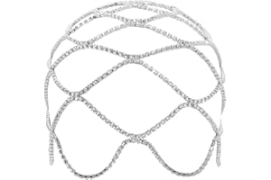 GORGECRAFT Copricapo con Strass Copricapo Vintage In Cristallo Catena per Capelli Da Sposa con Flapper Da Sposa 20 pezzo Gioielli per Capelli A Strati Argento Accessori per Capelli Boho Donne Feste