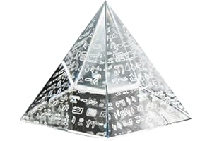 Waltz&F Kristall-Pyramide, Sammlerstück, Glaspyramide, Briefbeschwerer mit ägyptischem Silber-Charakter, 60 mm