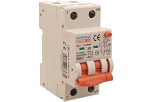 A2ZWORLD Interruttore Differenziale Magnetotermico Tipo A 16A C16, Bipolare 2P Veri (NO 1P+N), Curva C 6kA 30mA, Doppio Leva con Diagnostica Visiva, 2 Moduli DIN, Serie PL8M2