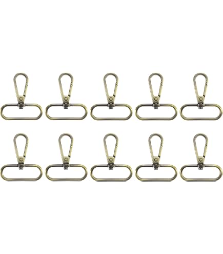 20 Fermoirs Pivotants Porte-clés 38mm - Mousquetons Rotatifs 360° - Pour Sacs, étiquettes, Laisses, DIY
