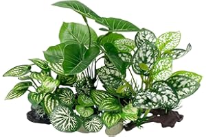 Smoothedo-Pets Decoraciones para peceras, decoración de acuario, accesorios de adornos de peces Betta que esconde cueva, hojas suaves (Mix-Leaf-Set-C) (GZDY)