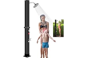 BSTECIAR Ducha Solar Exterior 35 litros para Jardín y Piscina - Ducha de Jardín con Cabezal y Grifo Regulable, Ducha Solar Ideal para Piscina, Ducha Exterior Jardín, Camping y Piscina Exterior
