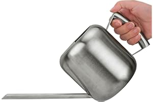 Chase Chic Regadera Pequeña de Acero Inoxidable con Boca Larga, Regadera Bonsái 1.18 L, Regadera Metal de Riego para Plantas de Interior y Jardínes, Plateado