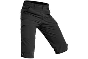 Wespornow 3/4 Kurze-Hosen-Herren Bermuda-Cargo-Outdoor-Shorts Wasserdicht Cargohose Wanderhose Stretch Trekkinghose Sporthose Fahrradhose Lang MTB Sommer für Männer