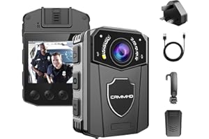 CAMMHD Z3-128G 2K/1440P Body Camera with Ultra Infrared Night Vision,Data-encrypt Wearable Body Cam with 2pcs 360°Rotatable Clips,Bodycam for Police, Law Enforcement