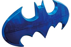 Fan Emblems Batman Car Emblem - 1989 Batwing Batarang Symbol 3D Auto Badge - COLOR: Blue Chrome - SIZE: 3.8 x 1.8 x 0.2 inches - Officially Licensed DC Car Accessories