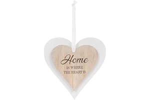 THE LEONARDO COLLECTION Double Plaque en Bois à Suspendre – Home is Where The Heart is