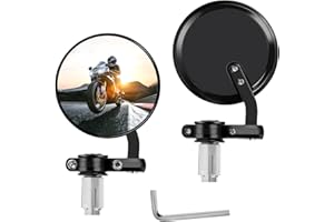 SUPRBIRD Lenkerendenspiegel Motorrad Spiegel,Universal Motorrad Rückspiegel,HD 360° Drehbar & Klappbar Fahrradspiegel,7/8 22mm Kompatibel mit Scooter Roller ATV MT07 MT09 Z750 Cb125R Z900(2 Stück)