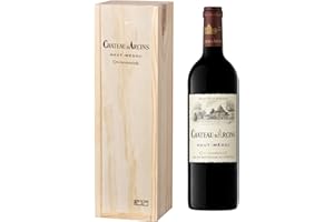 CASTEL CHATEAUX GRANDS CRUS Geschenkbox Holzkiste - Château Arcins - AOP Haut Medoc - Cru Bourgeois - Rotwein - 75cl