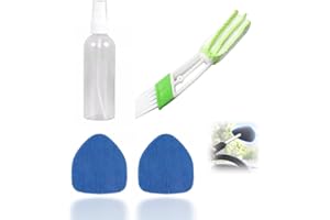 SHPUJUN Kit Pulizia Auto Interni,Spazzola Lavaggio Auto Accessori,Kit Pulizia Interni Auto,Set Pulizia Auto,2 Tampones Microfibra con Spazzola Griglia Ventilazione e 1 Bottiglia Spray,Accessori Pulizia Auto