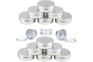 CYBGQP 15 Stück Aluminium Leer Döschen Kleine Dosen, Cremedosen Zum Befüllen, Kleine Dose, Kleine Dose Mit Deckel, Klick Klack Dose, Kleine Dosen Zum Befüllen, Metalldose Klein für Diy Kerze, Creme, Kosmetik