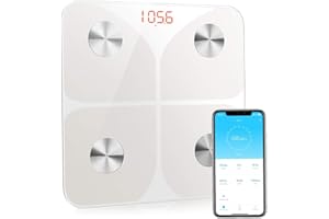 FORYOND Körperfettwaage, Personenwaage Digital Testsieger 2024 mit APP 180kg /400lbs, Waage Personen Bluetooth Körperwaage für Körperfett, BMI, Gewicht, Wasser und Muskelmasse