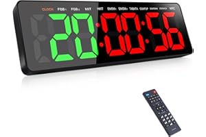 AnExer Temporizador de Gimnasio,Temporizador de Intervalo Fitnes LED, 16.5'' Grande Reloj de Pared Digital con Countdown/UP Cronómetro, Intervalos Timer con Control Remoto para Casa Garaje