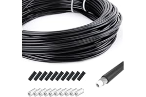 TAPKUA 10 Metros Funda Cable Cambio Bici, Ø4 mm Vaina de Repuesto con Tapas de Extremom, Alojamiento Cables para Bicicleta de Montaña Carretera