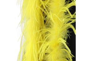 SHANGMAOYO Boa di Piume Colorate2M, Decorazione Piume per Artigianato, Sciarpa di Piume Naturale Piume di Struzzo Fai da Te per Albero di Natale, Carnevale, Stola, Costume per Feste e Bambini