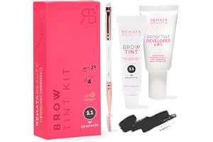 RB RENATA BEAUTY Renata Beauty Kit de Tinte de Cejas - Kit Completo de Tinte, Activador Oxidante, Pincel Dual para Coloración - Efecto Larga Duración de 4 Semanas - Hasta 30 Aplicaciones [Grafito]