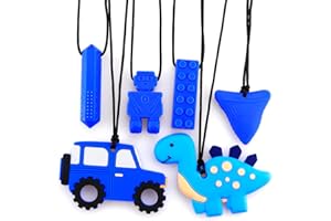 TUXEPOC Sensory Chew Necklace - Chewy Toy for Autism, ADHD, Perfect Chew Necklace for Biting Needs-Blue