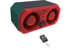Lancoon rörelsesensor för utomhusbruk, hög effekt, dubbla horn vattentät med rörelsedetektor, ljus, infraröd sensor, blinkand