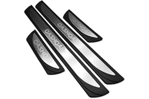 BENME 4 Pezzi Sottoporta Auto Acciaio Inossidabile per Nissan Qashqai J11 2016-2019 2020,Battitacco Sottoporta Esterno Protezioni per Pedaliera Adesivi Styling Auto Accessori