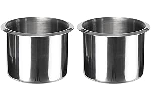 OEMASSIVE 2 Stück Einbau Getränkehalter Edelstahl Becherhalter Pokertisch Kinosofa Drop-in Flaschenhalter für Auto Wohnmobil LKW Boot Yacht