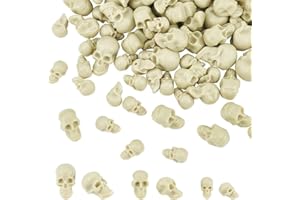 arricraft 140 pz 3 dimensioni Mini Teste di Teschio In Plastica, Figurine di Scheletro di Halloween Teschi In Miniatura per Vasi Decorazioni per La Tavola con Teschio Decorazioni