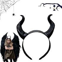 ZZXLOPEZ 2 Serre-tête Cornes De Diable Rouge Et Noir – Pour Halloween, Carnaval, Cosplay, Adulte Et Enfant, Avec Poils En Fourrure
