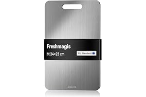 FRESHMAGIS Titan Schneidebrett, Titanium Schneidebrett, schneidebrett Edelstahl, Titanium Cutting Board, Stainless Steel Cutting Board (34 * 22.9cm)