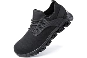 HITMARS Zapatos de Seguridad para Hombre Mujer Zapatos de Trabajo Calzado de Seguridad Zapatillas Seguridad S2 S1 S3 Puntera de Acero Nergo Azul Gris Verde Rojo Amarillo Tamaño 36-48