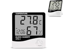 Eliteva Termometro Higrometro Digital 5 En 1 - Estacion Meteorologica Para Casa Y Cocina Ideal Para Medicion Profesional De Humedad Y Temperatura En Interior.
