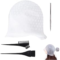 Chapeau De Teinture Silicone Rose - Avec Aiguille En Acier - Neuf - Pour Coloration Maison
