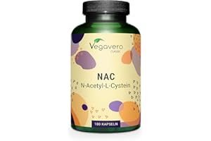 Vegavero NAC Supplement | 100% Pure N-Acetyl-Cysteine 600 mg | Lab Tested, NO Additives | 180 Capsules | Vegan
